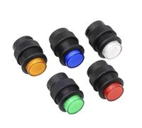 1 pieza LOT5 16 mm Orificio de montaje Pulsador ON Momentáneo/Mantenido 2 pines SPST Interruptor pulsador(Green,With Light,Maintained)
