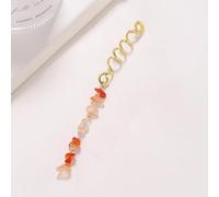 1 pieza Metal Dreadlocks Haarschmuck,Haarspiralen Clips Spiral Pin Spirale Haarspange mit Steinperlen Spirale Haar Clip Zöpfe Schmuck für Männer & Frauen DIY Haar Stil,Orangeweiß,L