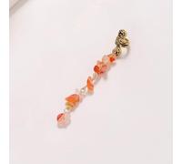 1 pieza Metal Dreadlocks Haarschmuck,Haarspiralen Clips Spiral Pin Spirale Haarspange mit Steinperlen Spirale Haar Clip Zöpfe Schmuck für Männer & Frauen DIY Haar Stil,Orangeweiß,M