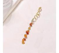 1 pieza Metal Dreadlocks Haarschmuck,Haarspiralen Clips Spiral Pin Spirale Haarspange mit Steinperlen Spirale Haar Clip Zöpfe Schmuck für Männer & Frauen DIY Haar Stil,Orange,L