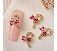 1 pieza Metal Nail Art Rhinestones Remaches de aleación coloridos encantos Navidad Papá Noel reno muñeco de nieve accesorios de Navidad uñas diamantes de imitación y perlas