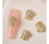1 pieza Metal Nail Art Rhinestones Remaches de aleación coloridos encantos Navidad Papá Noel reno muñeco de nieve accesorios de Navidad uñas diamantes de imitación y perlas