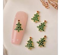 1 pieza Metal Nail Art Rhinestones Remaches de aleación coloridos encantos Navidad Papá Noel reno muñeco de nieve accesorios de Navidad uñas diamantes de imitación y perlas