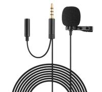 1 Pieza Mini Micrófono de Solapa,Omnidireccional Lavalier Micrófono,Microfono per SmartphoneCondensador de 3 Metros Cable para Grabación Entrevista/Videoconferencia/Podcast