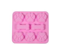 1 Pieza Molde de Silicona con 8 Cavidades para Galletas con Forma de Huesos y Patas de Perro, para Chocolate, Polos, Helados y Decoración de Pasteles.