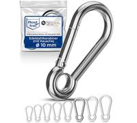 1 pieza Mosquetón grande de 10mm de grosor Mosquetón de acero inoxidable con ojo y argolla de 10x100mm Llavero para hamaca columpio