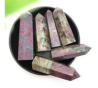 1 pieza Natural nuevo rubí Fuchsite cuarzo cristal punto de torre con terminación única Chakra curación de piedras preciosas decoración del hogar-80-90mm