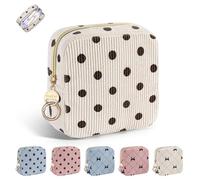 1 Pieza Neceser Compresas de Tela Bolsa para Salvaslip Compresas Reutilizables Algodon Postparto Tampones con Cremallera Mini Neceser Pequeño Viaje Portátil para Mujer Niñas Adolescent(Punto-Beige)