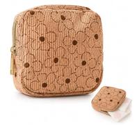 1 Pieza Neceser Pequeño para Compresas, Bolsa Portátil de Tela con Cremallera para Almacenamiento Higiénico, Organizador de Viaje Multiusos para Mujeres