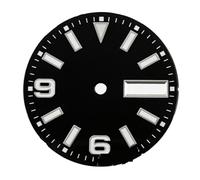 1 pieza NH36 29 mm, esfera negra, C3, luminosa verde for movimiento NH36 4R36, repuestos for esfera de reloj.(B)