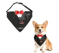 1 Pieza Pajarita Perro Estampado En Caliente con PedreríA PañUelos para Perros para Perros Medianos Y Grandes Pet Bandana Big para Sesiones De Fotos De Bodas Y Celebraciones, Negro Y Rojo