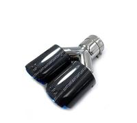 1 Pieza Para E90 Punta De Silenciador De Fibra Carbono Brillante Doble Sarga Brida Punta Escape De Acero Inoxidable Azul Recta Tubo de Escape(ID 83mm-OD 101mm)