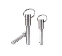 1 pieza Pasador de bloqueo de liberación rápida con cabeza de bola de acero inoxidable, diámetro de 5mm, con anillo de tracción, longitud de sujeción de 10mm, para moldes y accesorios