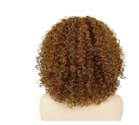 1 pieza pelucas completas sintéticas naturales mezcla corta rubia for mujeres peluca de pelo rizado fiesta diaria