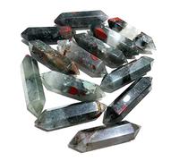 1 pieza pequeña de cuarzo rosa hexagonal cristal natural piedra mineral decoración de la habitación DIY para colgante regalo, piedra de sangre, 1 pieza 3 cm aprox