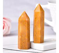 1 pieza Piedra amarilla natural Punto de cristal Piedra de energía curativa Reiki Obelisco Torre de cuarzo Hermosas artesanías para la decoración del hogar Regalo-Piedra amarilla_50-60mm