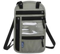 1 Pieza portadocumentos Viaje,Porta Documentos para Viaje con Bloqueo RFID,portadocumentos con Correa para Cuello Ajustable,Cartera de Cuello Pasaporte Hombre Mujer(Gris)