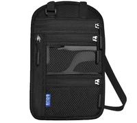 1 Pieza portadocumentos Viaje,Porta Documentos para Viaje con Bloqueo RFID,portadocumentos con Correa para Cuello Ajustable,Cartera de Cuello Pasaporte Hombre Mujer(Negro)