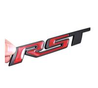 1 pieza RST Emblema de portón trasero Placa de repuesto para Silverado 1500 Tahoe Yukon SUV 4x4 (negro rojo)