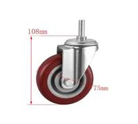 1 pieza rueda 3 pulgadas M12 tornillo rueda universal marrón dos ejes PVC rodillo silencioso escalera de escalada móvil pies