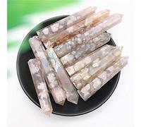 1 pieza Sakura Cherry Agate punto de cristal natural columna hexagonal varita curativa de cristal piedras naturales y minerales para el hogar-100-110mm