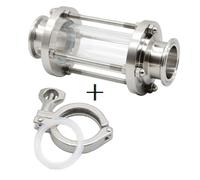 1 pieza SAP Acero inoxidable SS304 Aluminio Placa ciega KF Brida ciega NW25 Brida de vacío en KF Accesorios de vacío KF16 KF25 KF40 KF50(Glass with 1Xclamps,3")
