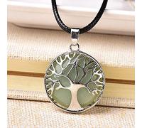 1 pieza Simple árbol de la vida de cristal natural colgante cristal cuarzo colorido joyería Mineral para hombres mujeres collar DIY regalo-Aventurina