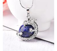 1 pieza Simple cristal Natural colorido dragón colgante pareja colgante collar piedra DIY regalo joyería amor Gems-Lazuli