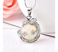 1 pieza Simple cristal Natural colorido dragón colgante pareja colgante collar piedra DIY regalo joyería amor gemas-ópalo