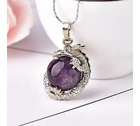 1 pieza Simple cristal Natural colorido dragón colgante pareja colgante collar piedra DIY regalo joyería amor gemas-amatista