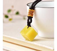 1 pieza Simple cristal Natural limón Jade colgante pareja colgante collar piedra DIY regalo joyería hombres mujeres amor gemas-limón jade_2pcs