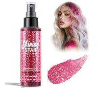 1 Pieza Spray Purpurina,Glitter Spray para Cuerpo y Pelo,Purpurina spray Para multiuso,Ideal para Fiestas,Festivales y Disfraces,Brillo Corporal,Fácil Lavado(Rojo)