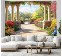 1 Pieza Tapiz De Arcada Romana Con Columnas 230x180cm Estilo Campestre Del Sur De Francia Decoración Artística De La Pared Colgante Tela De Fondo Rodaje Para La Decor De Fiestas En El Hogar, Verde