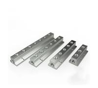 1 pieza tipo T de rosca hembra de 0,63 cm, conector rápido, distribuidor de colector, bloque de aluminio para compresor de aire (6 vías y 8 puertos)