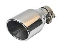 1 Pieza Tubo Escape Acero Inoxidable Borde Salida Modificado Coche Punta Silenciador Rizada Brillante Ángulo.(IN 54 Out 89 mm)