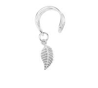 1 pieza Vintage Hoja Clip en Pendientes Sin Clip para Puño de la Oreja Perforado Mujeres Color Plata Superior Lovely And Atractivo