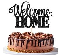 1 pieza Welcome Home Cake Topper dulce hogar decoración para tartas nuevo hogar decoración para inauguración de la casa tema fiesta pastel decoración negro