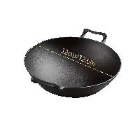 1 pieza, Wok de hierro fundido, Wok de hierro fundido para salteado chino tradicional - dobles, sin recubrimiento, Compatible con inducción, Pre-encaminado, Sartén de multiusos para cocinar en casa