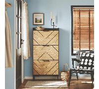 1 Pieza Zapatero Organizador Zapatero Mueble Zapatero Entrada 3 Abatibles 2 Niveles 6-9 de Pasillo Piso Madera Negro 62x24x125cm SoBuy - GTS275-TDI