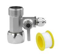 1 Piezas Adaptador Conexión Agua en T con Cinturón materias primas, Adaptador Válvula Cierre 3/8 x 3/8 x 1/4,Manguera Agua, Distribuidor Manguera,Para Dispositivos