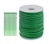 1 Piezas Alambre de encuadernación 3,5 mm x 20 m Grosor con 10 Piezas 10cm Brida,Alambre Jardín Suave con goma verde,Material suave Alambre,para Jardineros, Aficionados