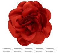 1 Piezas Broche Grande Flores Rosa 6 cm, Flores Broche Tela con Diseño Rosa,Broches Grandes Camelia, Agujas Flores,Accesorios ropa para Mujer, Baile Graduación, Boda