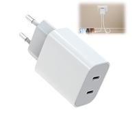1 Piezas Cargador USB C De 20W, Enchufe USB C Rápido De Doble Puerto, Compatible con Samsung Galaxy S25 Ultra/S24 FE/S25 Plus/A56 5G/S23 Ultra/S24/S22/S21/S20, Galaxy A54/A16/A34, iPhone 15/16