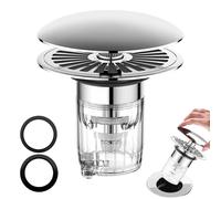 1 Piezas Cobre Total Tapón de Lavabo Universal, Tapón de Lavabo Universal Pop Up, Tapon Lavabo Baño en, Cobre Total Tapón para Lavabo baño, para baño, lavamanos, bañera y Cocina (34-40mm).