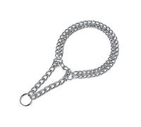 1 piezas Collar Perros Cadena Consistente,Cadenas Gargantilla Dos Filas Cromado,Collares Ahogo Estrangulador Acero Serpiente Metal para Perro Adiestramiento Educacion