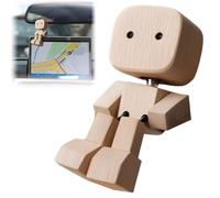 1 Piezas Figura De Hombre De Madera Tembloroso,Divertidos Muñecos Cabezones Adornos Magnético,Figura De Acción Hecha A Mano con Pies,Adornos lindos e interesantes,para Coche para Salón Viajes Familia