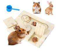 1 Piezas Juguete Madera 6 en 1 Buscar comida, Set interactivo Madera Natural con 6 módulos intercambiables,Estimula el instinto natural Juguete,para hámsters, cobayas