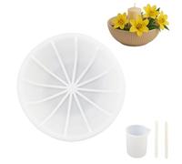 1 Piezas Molde Silicona con Taza medidora y Barra de mezcla,20 x 7 cm Molde redondo,Molde Resina Epoxi,Moldes Silicona Forma Posavasos,Molde Fundición,Para Hacer Cuencos, Macetas