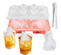 1 Piezas Molde Silicona Forma Gato con Clip Hielo, 4 Compartimentos Cubitos Hielo Con tapa, 3D Gatitos Sin bisfenol A,Bandeja Grande,Cubiteras para Hielo,para cócteles, zumos