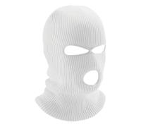 1 Piezas Pasamontañas Blanco, Máscara de Esquí, 3-Agujeros Pasamontañas, Balaclava para Ciclismo Deportes al Aire Libre (Blanco)